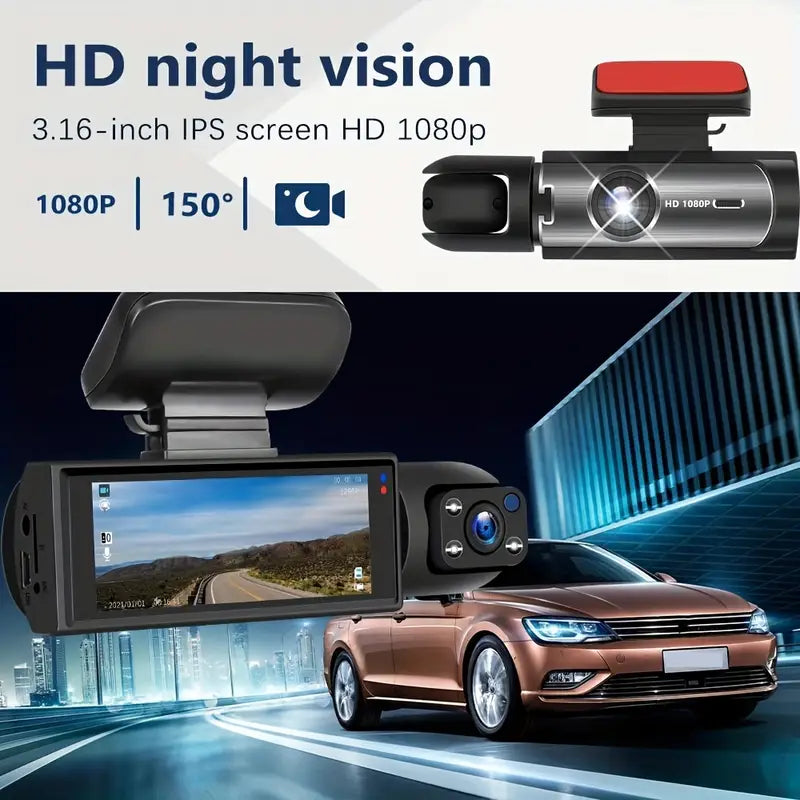Dvigubas vaizdo registratorius – Full HD 1080P su naktiniu matymu ir 32GB atminties