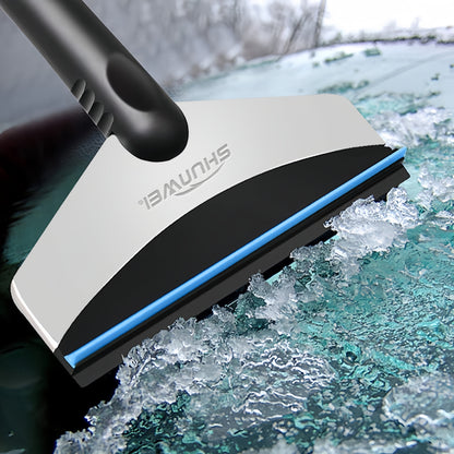 Wide Handle Ice Scraper Stainless Steel Snow Removal Tool TPR Snow Shovel for Car Windows No Power Required SD3107