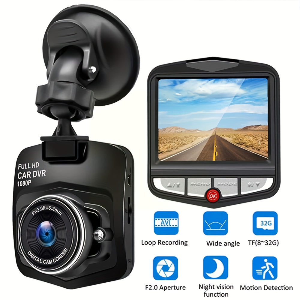 Car suction cup 24inch driving recorder HD night vision single lens loop recording shield hidden installation simple with 32G card
